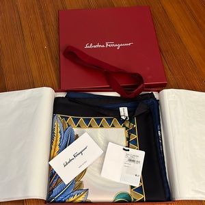 Salvatore Ferragamo Giada Silk Scarf NWT includes box and ribbon.